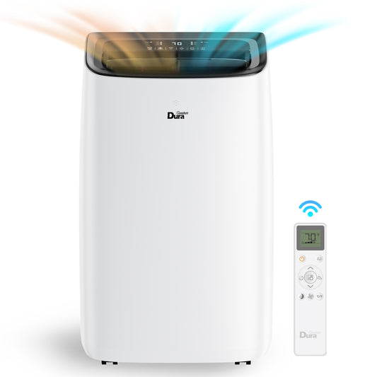 DuraComfort 12,000 BTU ASHRAE Portable Air Conditioner with Heat, Smart WiFi, Cools Up to 450 Sq.Ft, White, 8150 BTU SACC