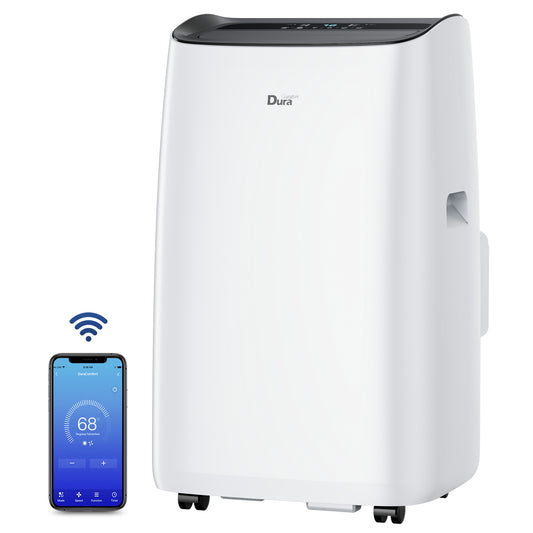 DuraComfort Portable Air Conditioner - Cooling, Dehumidifier, Fan, 12000 BTU(Ashrae) /8150 BTU (SACC) Quiet AC Unit, Smart Mobile App, for Rooms up to 350 sq ft, White