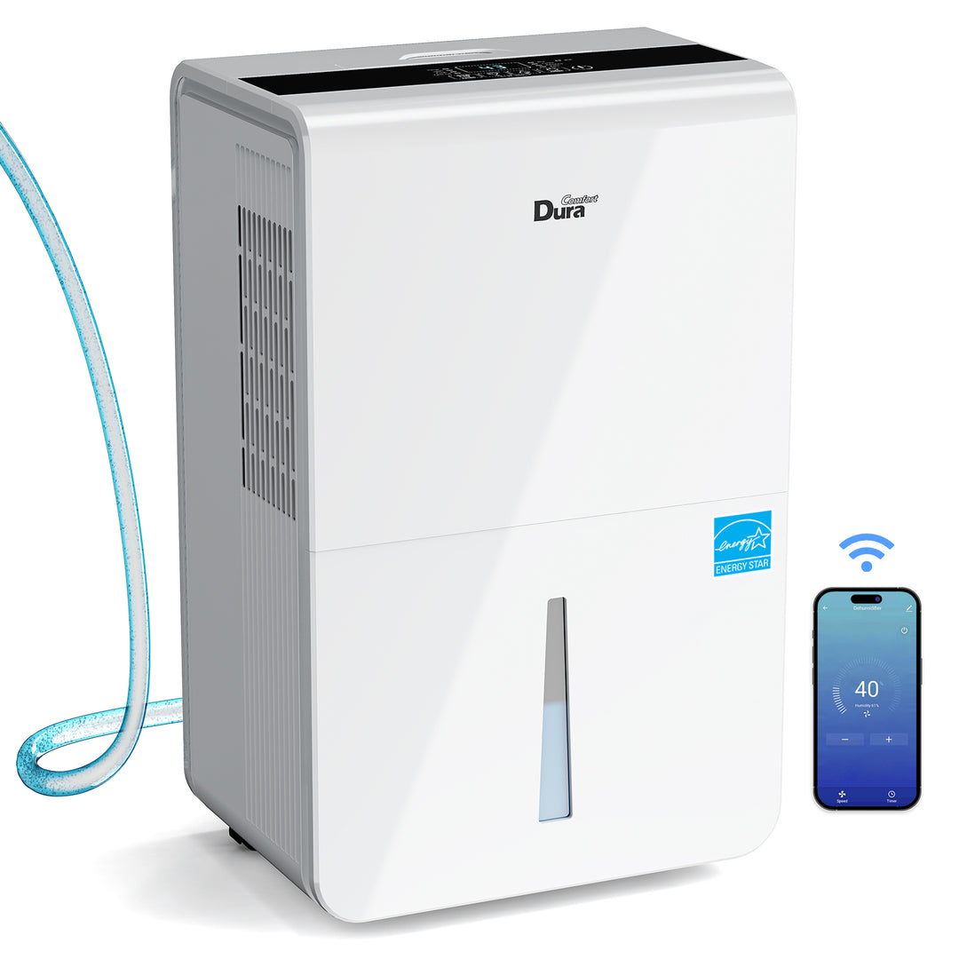 DuraComfort Dehumidifier with Pump/Drain Hose - Up to 4500Sq.Ft Large Rooms 50 Pints