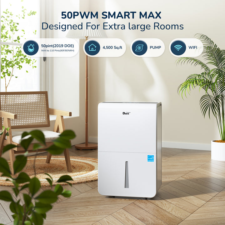 DuraComfort Dehumidifier for Basement Home with Pump,4500 Sq.ft 50 Pints With WiFi