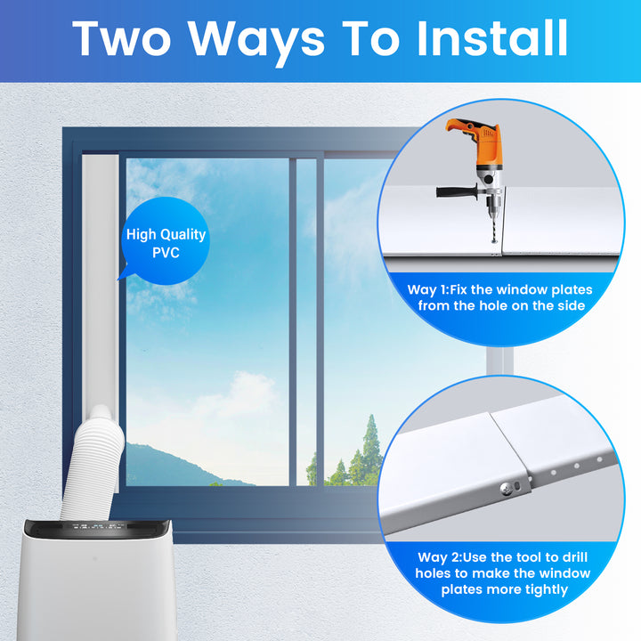 DuraComfort Portable AC Window Kit, Window Seal for AC Unit with 5.9 Inches Diameter Coupler