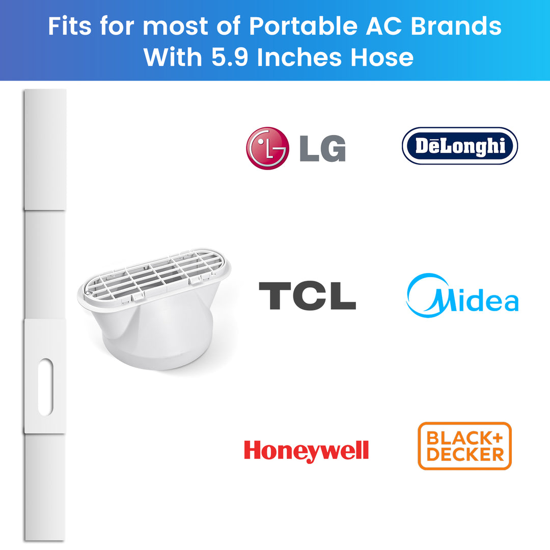 DuraComfort Portable AC Window Kit, Window Seal for AC Unit with 5.9 Inches Diameter Coupler