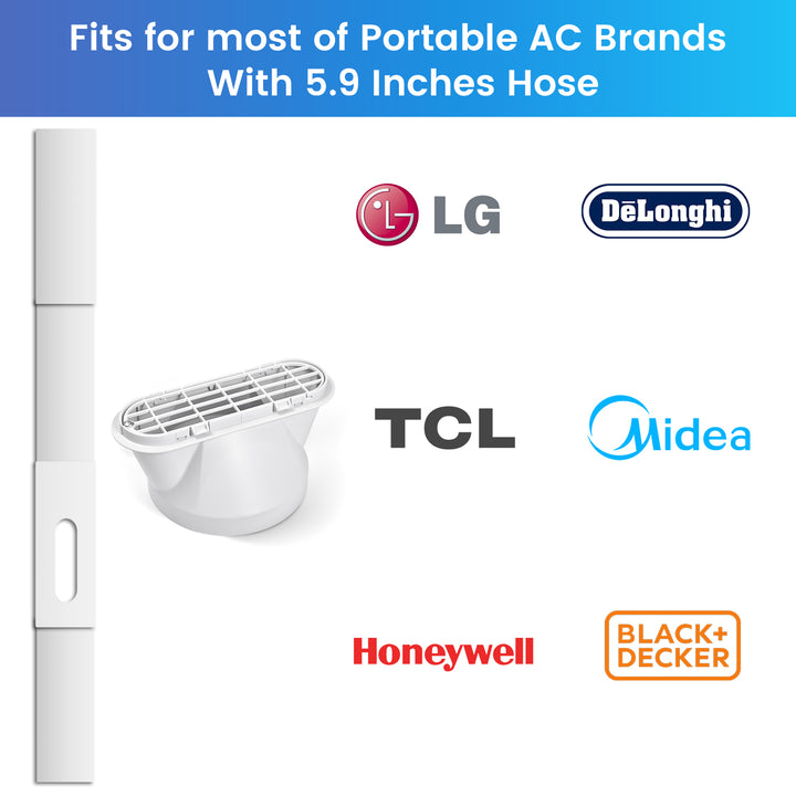 DuraComfort Portable AC Window Kit, Window Seal for AC Unit with 5.9 Inches Diameter Coupler