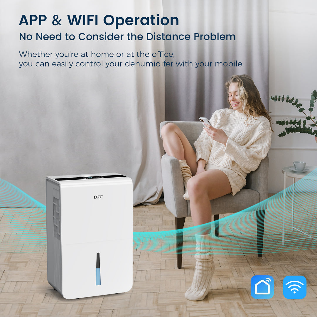 DuraComfort Dehumidifier with Pump/Drain Hose - Up to 4500Sq.Ft Large Rooms 50 Pints