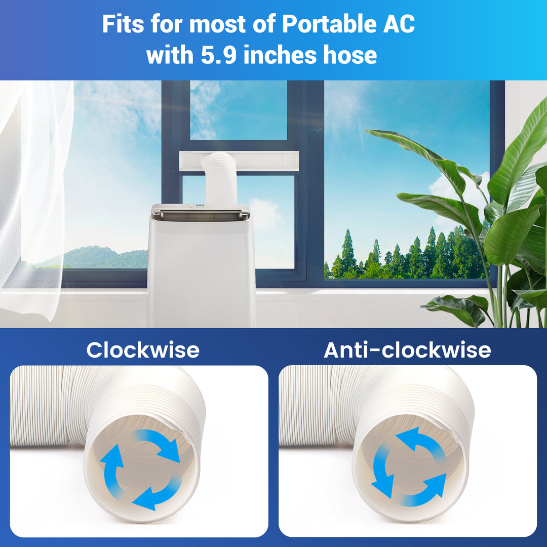 DuraComfort Portable AC Window Kit, Window Seal for AC Unit with 5.9 Inches Diameter Coupler