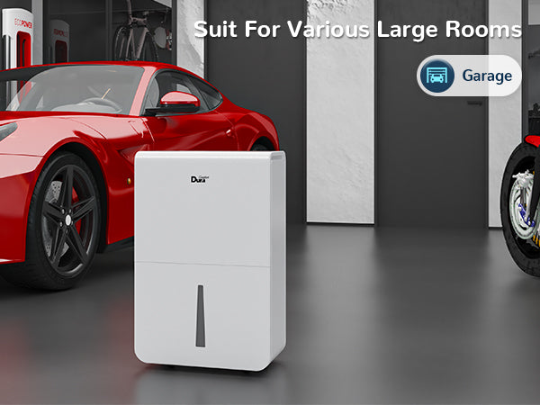 DuraComfort Portable Dehumidifier - for Basement 4500 Sq. Ft with Drain Hose/Pump, 50pints with water Tank and reusable Air Filter, Smart WiFi, White