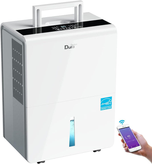 DuraComfort Portable Dehumidifier for Home and Basement 35pin, Up to 3500 Sq.Ft, Smart WiFi, White
