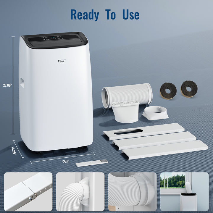 DuraComfort Cooling Portable Air Conditioners, 14000 BTU(Ashrae) / 10200 BTU(SACC) with Remote Control