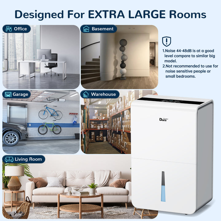 DuraComfort Dehumidifier with Pump/Drain Hose - Up to 4500Sq.Ft Large Rooms 50 Pints