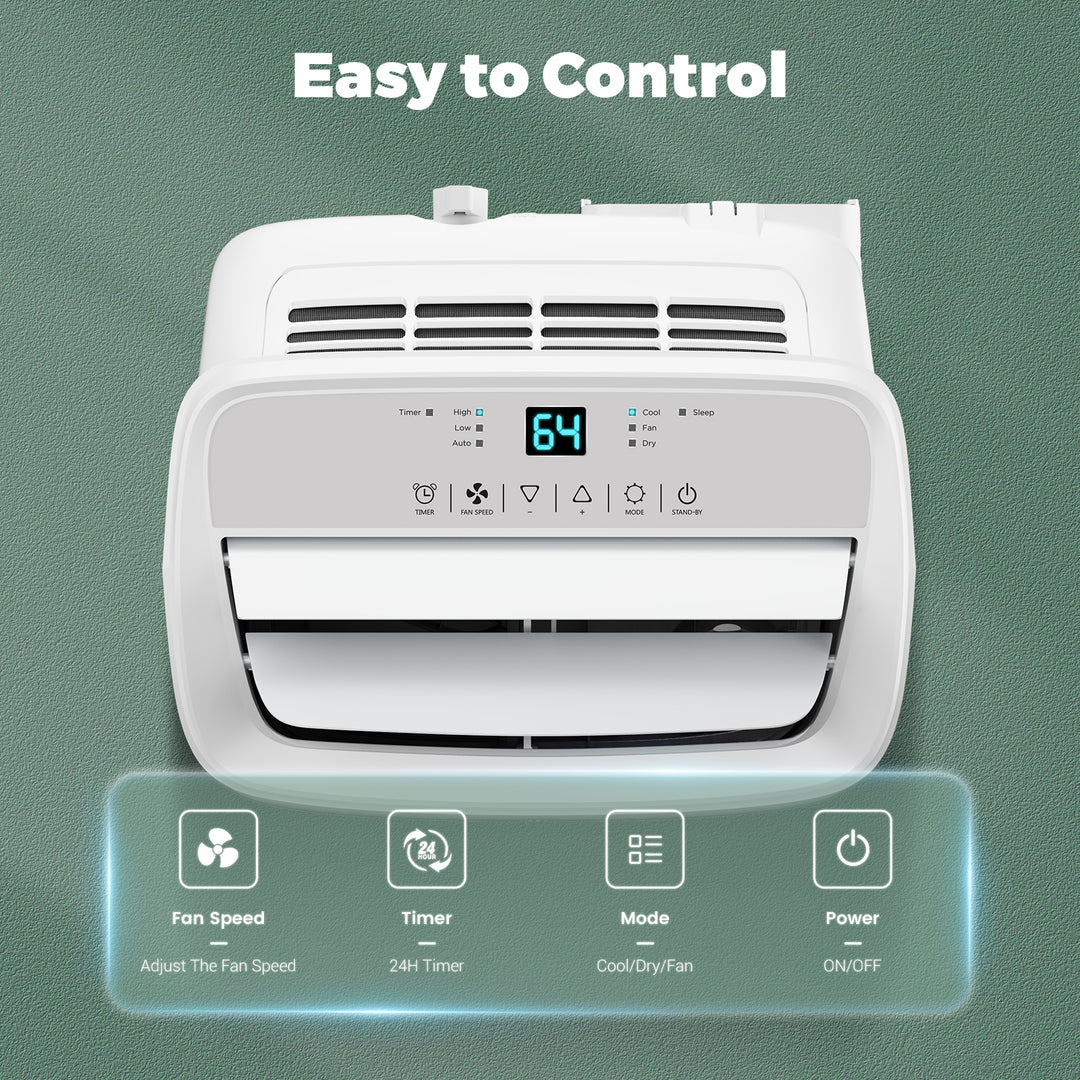 DuraComfort Portable AC Unit 8000 BTU ASHRAE for Room, Cools up to 200 Sq. Ft. with Remote Control