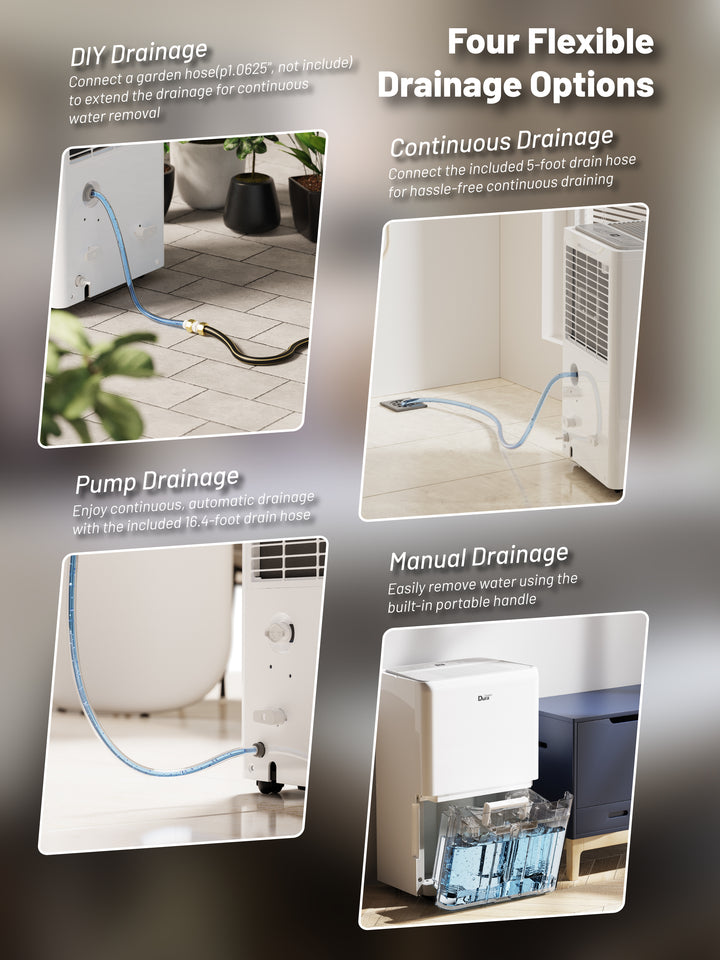 DuraComfort 115 Pints Dehumidifie for Basement with Pump, 4500 Sq.Ft Energy Star for Large Rooms, Powerful Humidity Control, Easy Drainage (DOE Rating 50 Pints/Day)