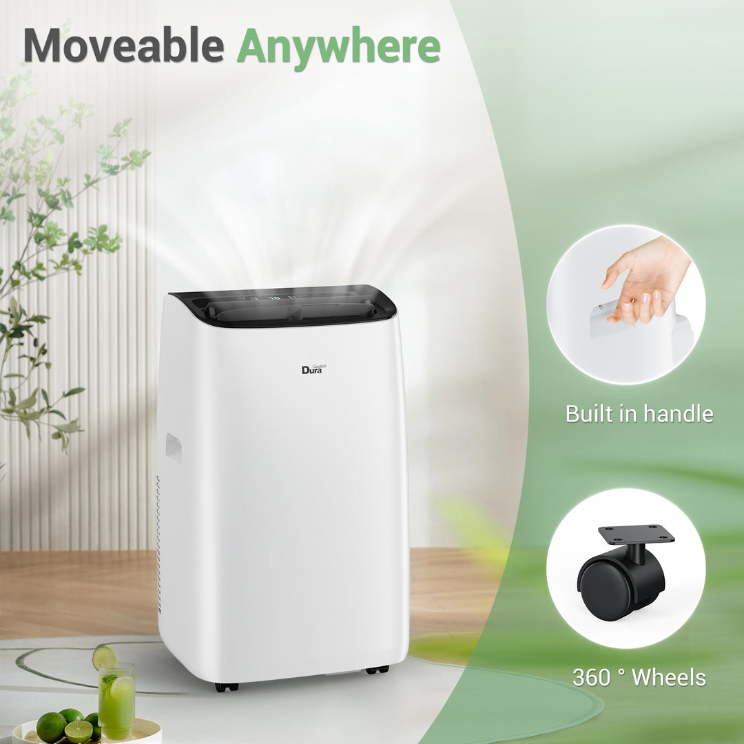 [RENEWED] DuraComfort Portable Air Conditioners, 12000 BTU(Ashrae) Quiet AC Unit, Built-in Dehumidifier and Fan Modes, White