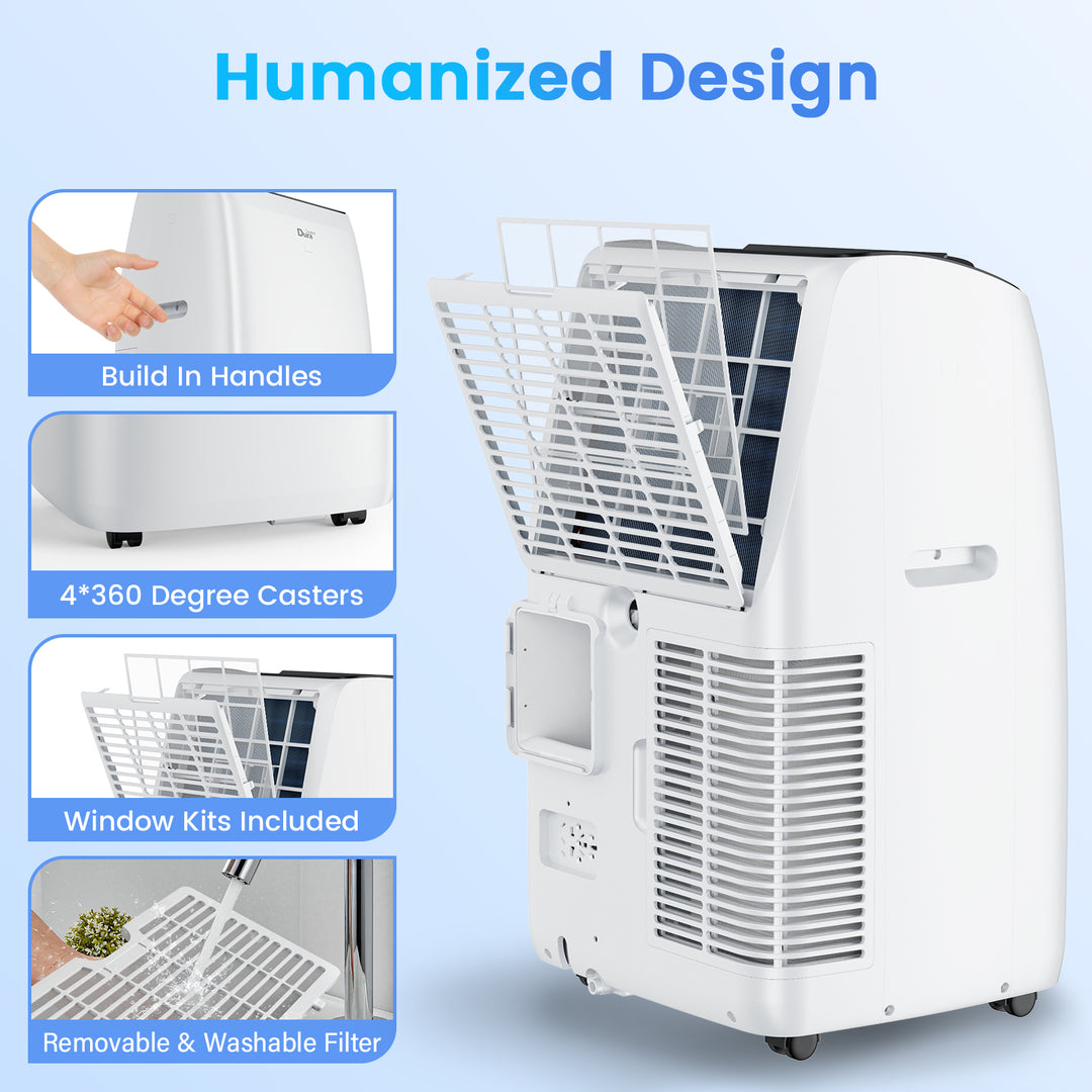 【RENEWED】DuraComfort Portable Air Conditioner, (14,000 BTU ASHRAE) 10000 BTU SACC Cools Up to 450 Sq.Ft, White