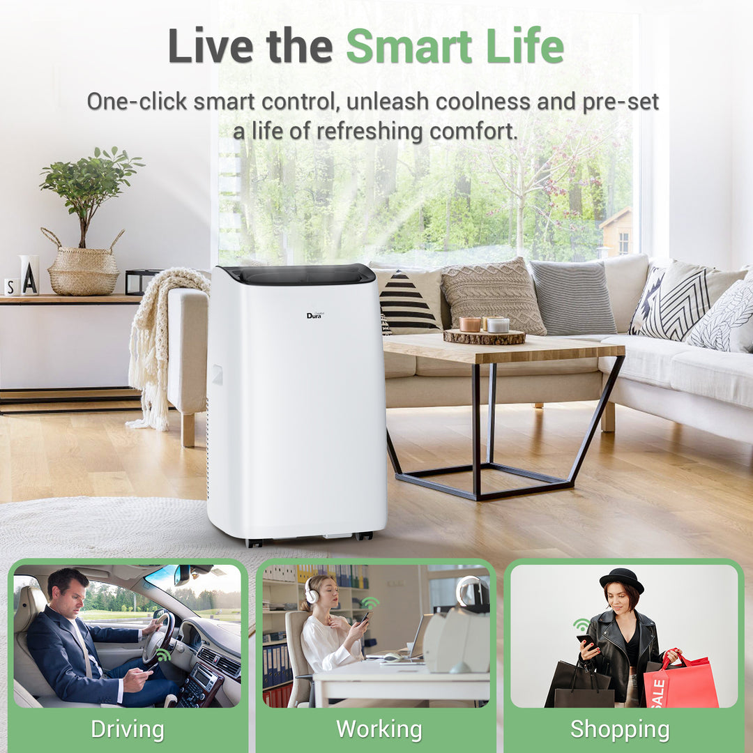 [RENEWED] DuraComfort Portable Air Conditioners, 12000 BTU(Ashrae) Quiet AC Unit, Built-in Dehumidifier and Fan Modes, White
