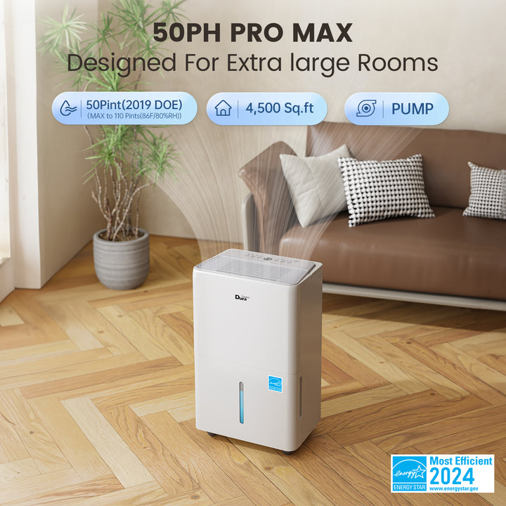 Dehumidifier with Pump ,Up to 4500 Sq.Ft,50 Pints (70 Pints 2012 DOE) Energy Star Certified Dehumidifiers