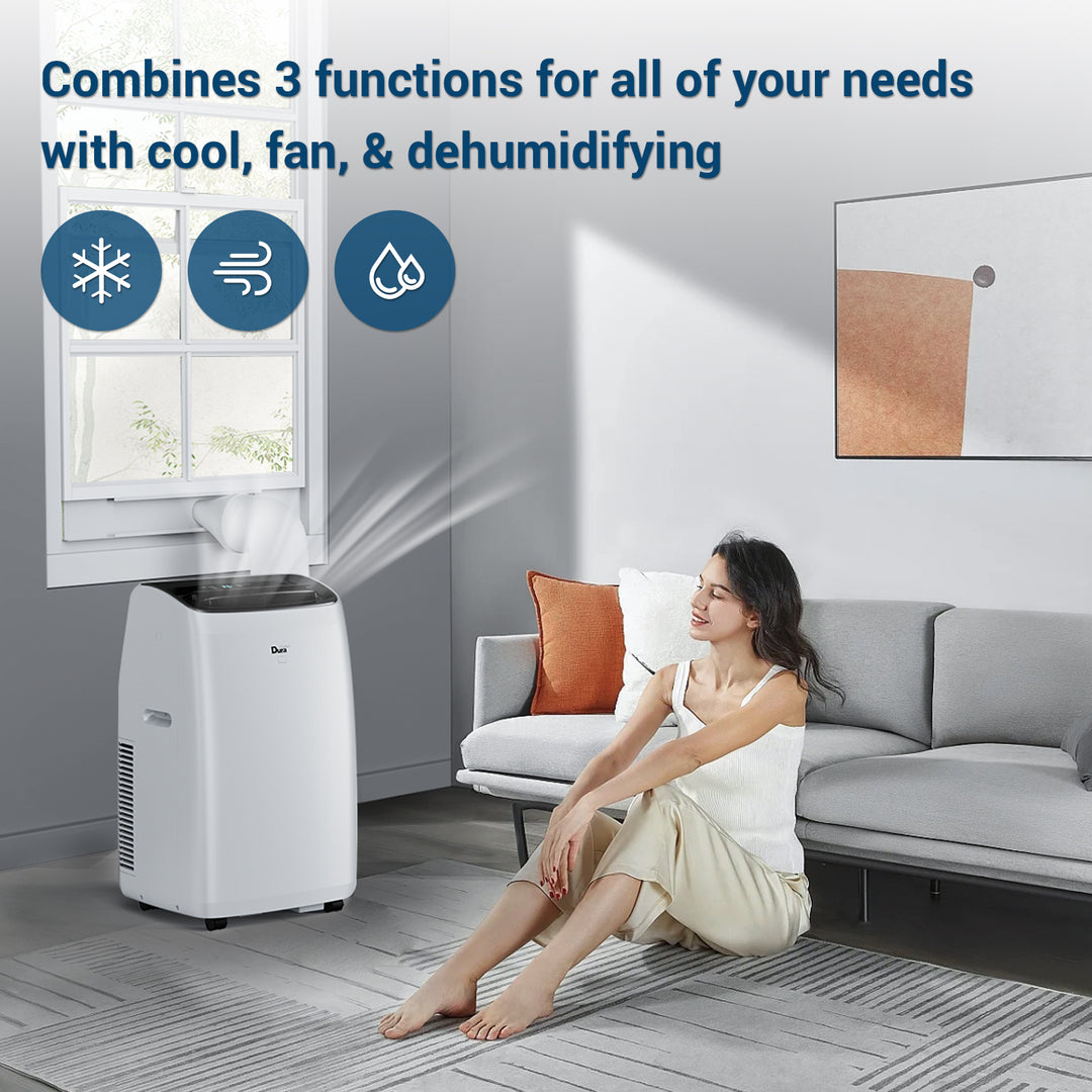 DuraComfort Portable Air Conditioners, 14000 BTU, Dehumidifier, Cooling Fan, Remote Control, 450 Sq. ft