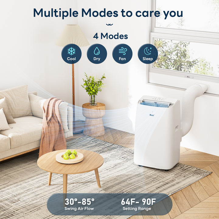 DuraComfort 12000 BTU （ASHRAE)Portable Air Conditioner with Remote Control, White ,8150BTU (SACC)