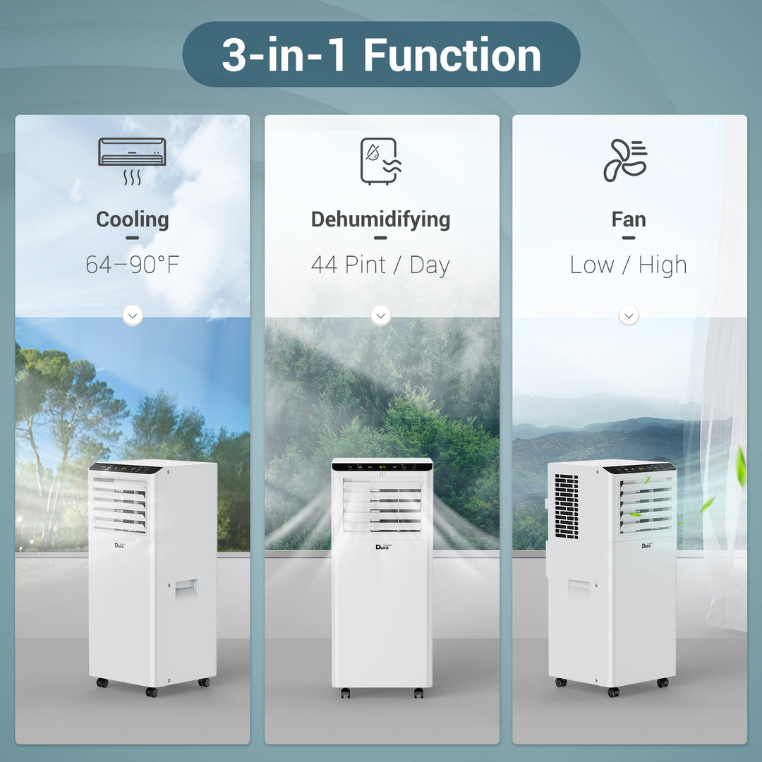 【RENEW】DuraComfort 8000 BTU ASHRAE Portable Air Conditioner for Room, Cools up to 175 Sq. Ft.(5100BTU SACC)