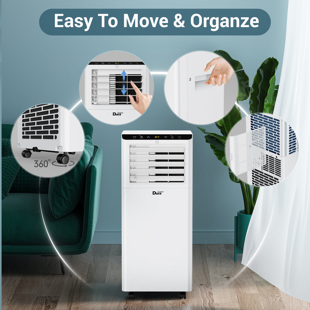 【RENEW】DuraComfort 8000 BTU ASHRAE Portable Air Conditioner for Room, Cools up to 175 Sq. Ft.(5100BTU SACC)