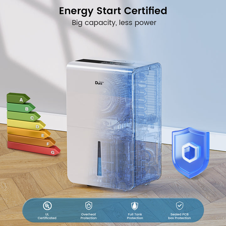 [RENEWED]DuraComfort Dehumidifier for Basement,Up to 3000 Sq.ft 35 Pint (50 Pint 2012 DOE) With WIFI
