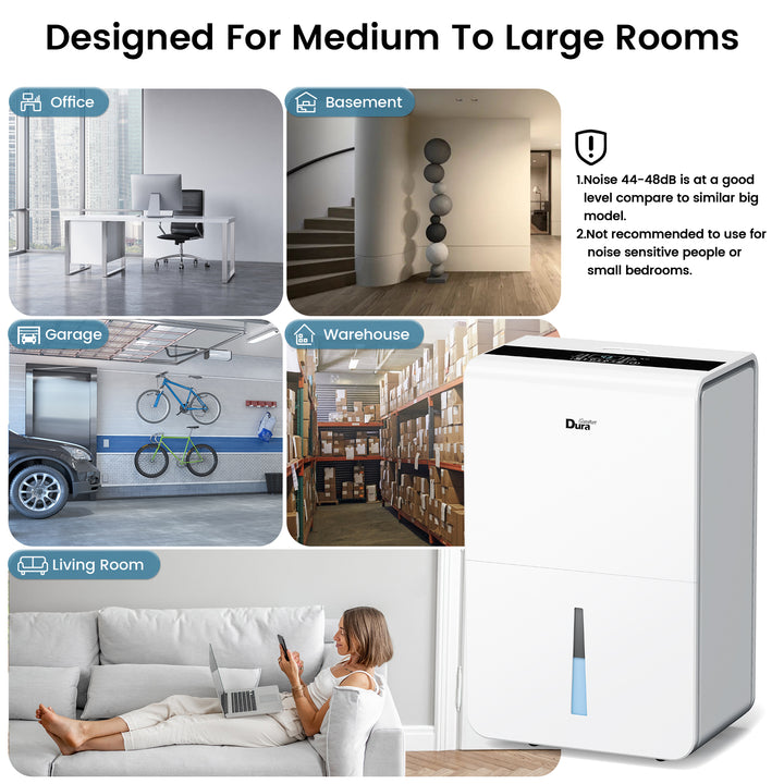 [RENEWED]DuraComfort Dehumidifier for Basement,Up to 3000 Sq.ft 35 Pint (50 Pint 2012 DOE) With WIFI