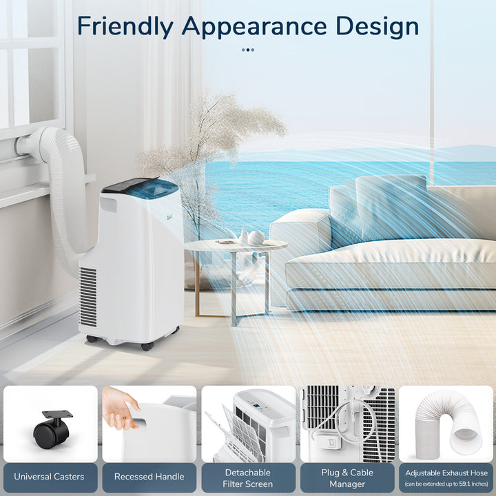 DuraComfort 12000 BTU Portable Air Conditioner with Dehumidifier, Fan for Bedroom up to 300 Sq.Ft