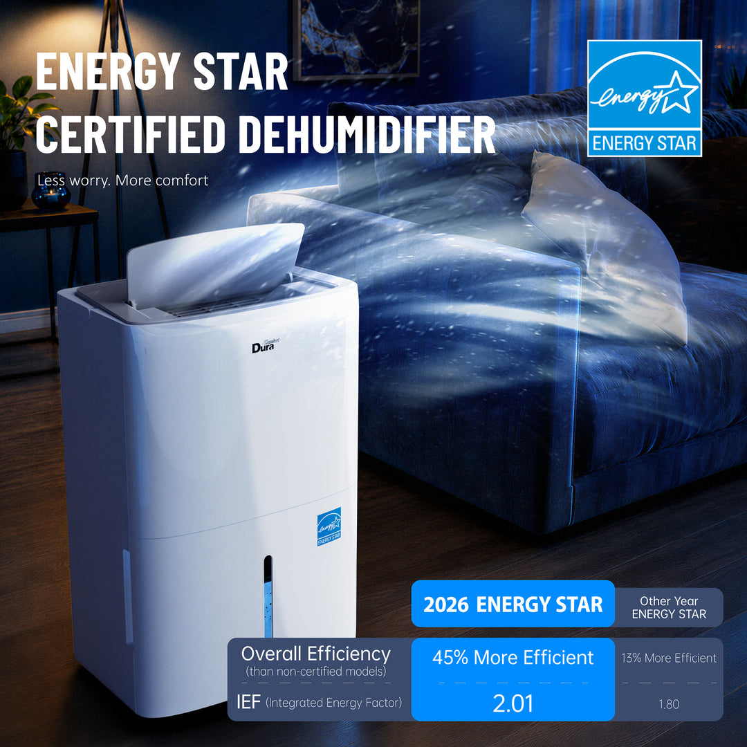 4,500 Sq Ft Dehumidifier for Basement, ENERGY STAR, Smart Humidity Control (35–80%), Pump Drain, Auto/Continuous Drain, Portable with Wheels, 1.6 Gallon Tank, Copper Condenser