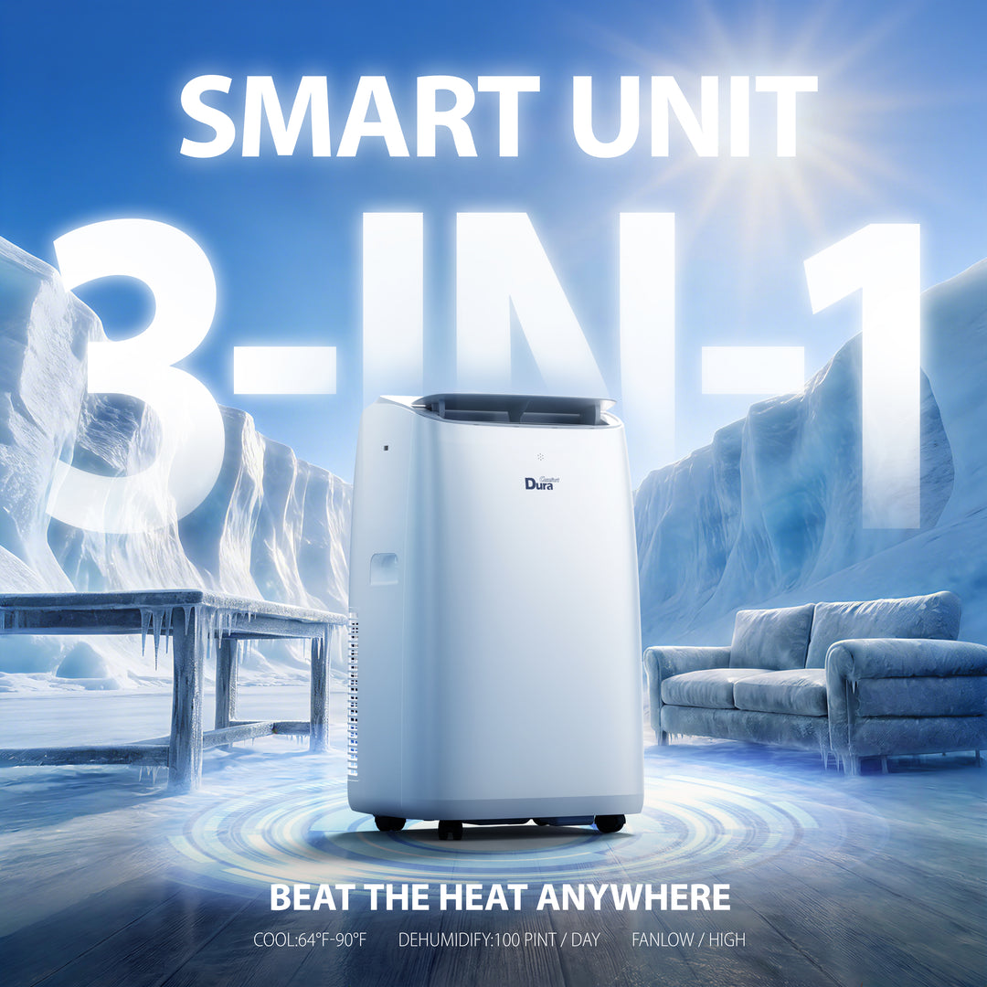 DuraComfort 14,000 BTU Portable Air Conditioner for Large Rooms up to 550 Sq Ft, Quiet Portable AC Unit with Dehumidifier & Fan, Remote Control, Sleep Mode, Easy Window Installation Kit
