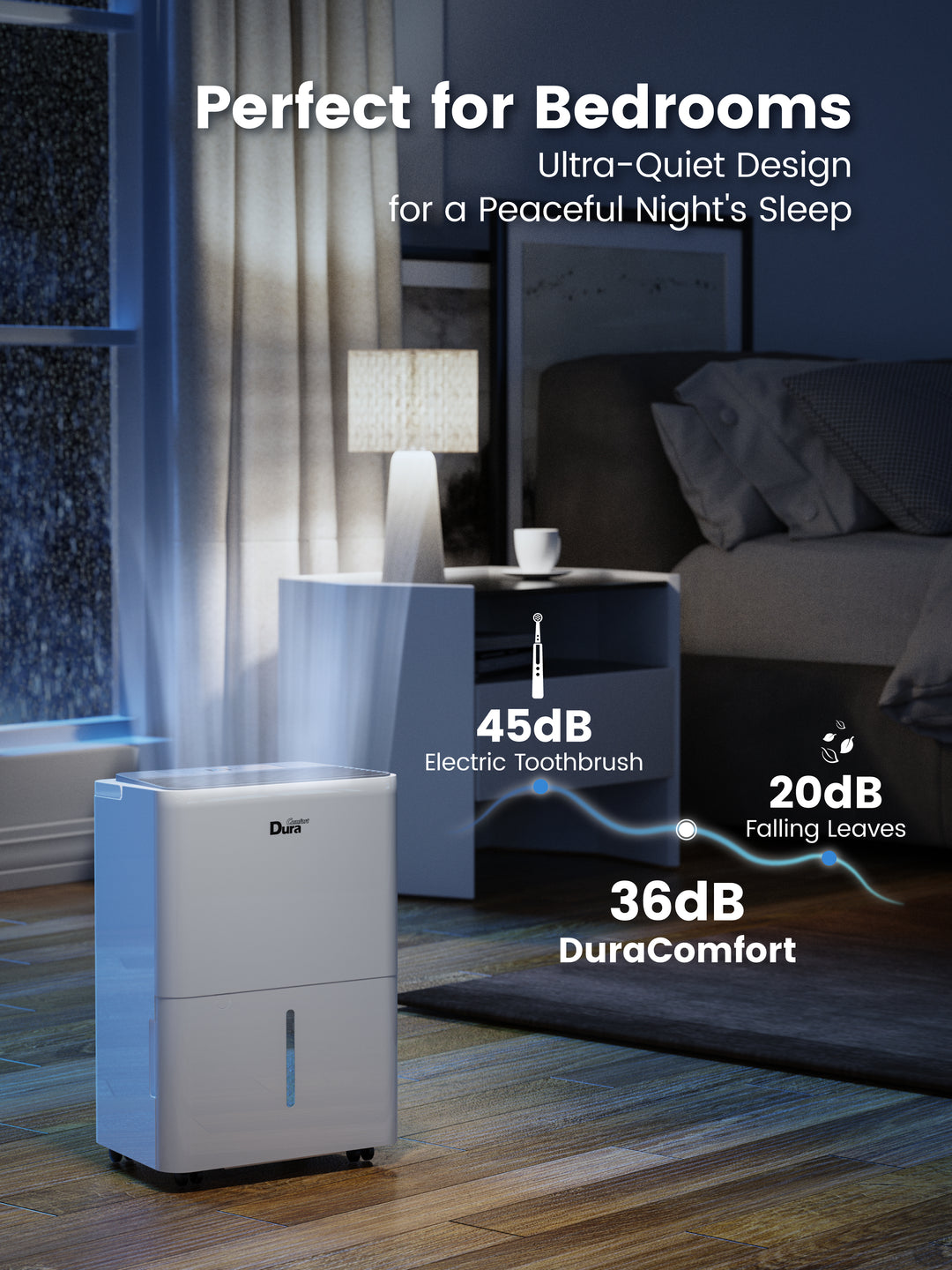 DuraComfort 8 Pint Dehumidifier for Basement and Home up to 1000 sq.ft, 24-Hour Timer (MAX 22 Pint at 95°F, 90% RH) with Drain Hose,White