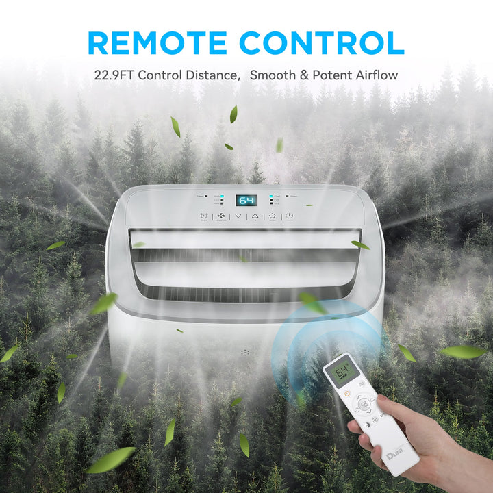DuraComfort Portable Air Conditioner Cooling, Dehumidifier, Fan 3-in-1 – 10000 BTU (ASHRAE) /  6300 BTU (SACC) Portable AC Unit with Remote Control