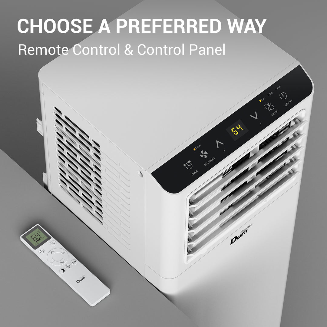 DuraComfort 8,000 BTU ASHRAE Portable Air Conditioner, 3-in-1 AC Unit, Cool, Dehumidifier & Fan, for Room up to 175 Sq.Ft 4900 BTU SACC