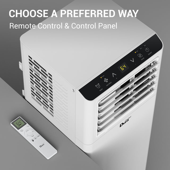 DuraComfort 8,000 BTU ASHRAE Portable Air Conditioner, 3-in-1 AC Unit, Cool, Dehumidifier & Fan, for Room up to 175 Sq.Ft 4900 BTU SACC