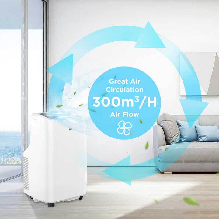 DuraComfort 便携式空调 8000 BTU（Ashrae）/5300 BTU（SACC）三合一静音空调机组，适用于面积达 200 平方英尺的房间