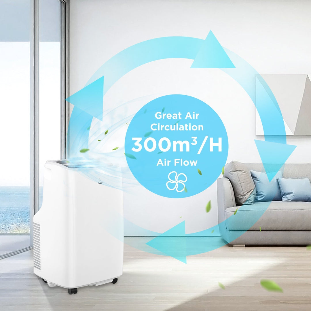 DuraComfort Portable Air Conditioner Cooling, Dehumidifier, Fan 3-in-1 – 10000 BTU (ASHRAE) /  6300 BTU (SACC) Portable AC Unit with Remote Control