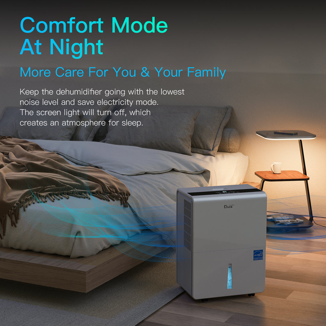 DuraComfort Portable Dehumidifier for Home and Basement 35pin, Up to 3500 Sq.Ft, Smart WiFi, White