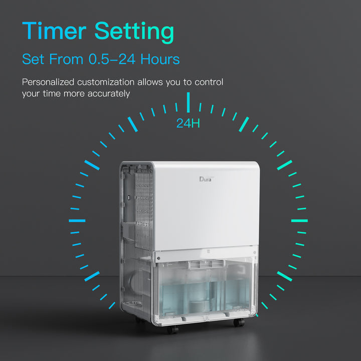 DuraComfort Portable Dehumidifier for Home and Basement 35pin, Up to 3500 Sq.Ft, Smart WiFi, White